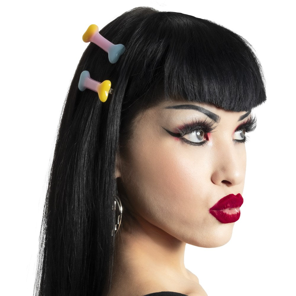 Mini Bone Hair Slides Rainbow - Kreepsville