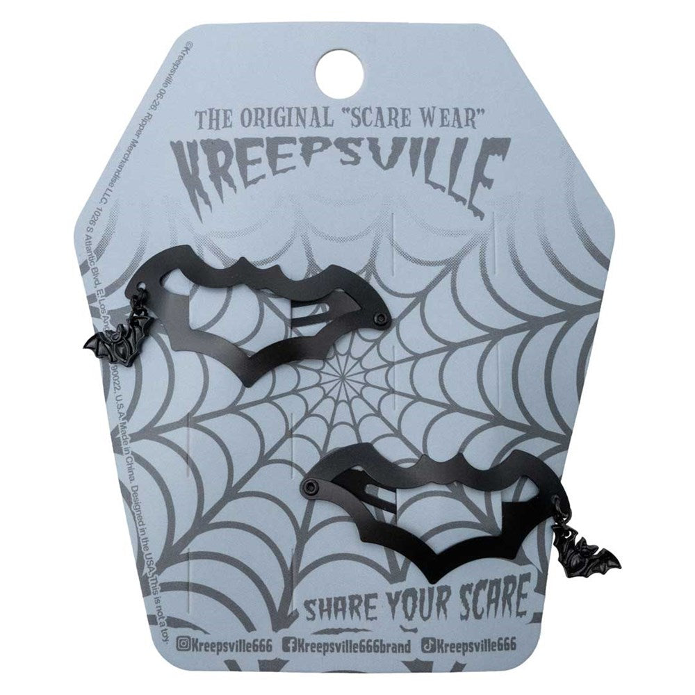 Bat Snap Clip Black Bat Charm