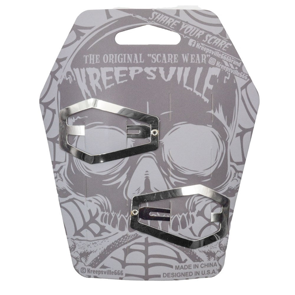 Coffin Snap Hair Clip Silver - Kreepsville