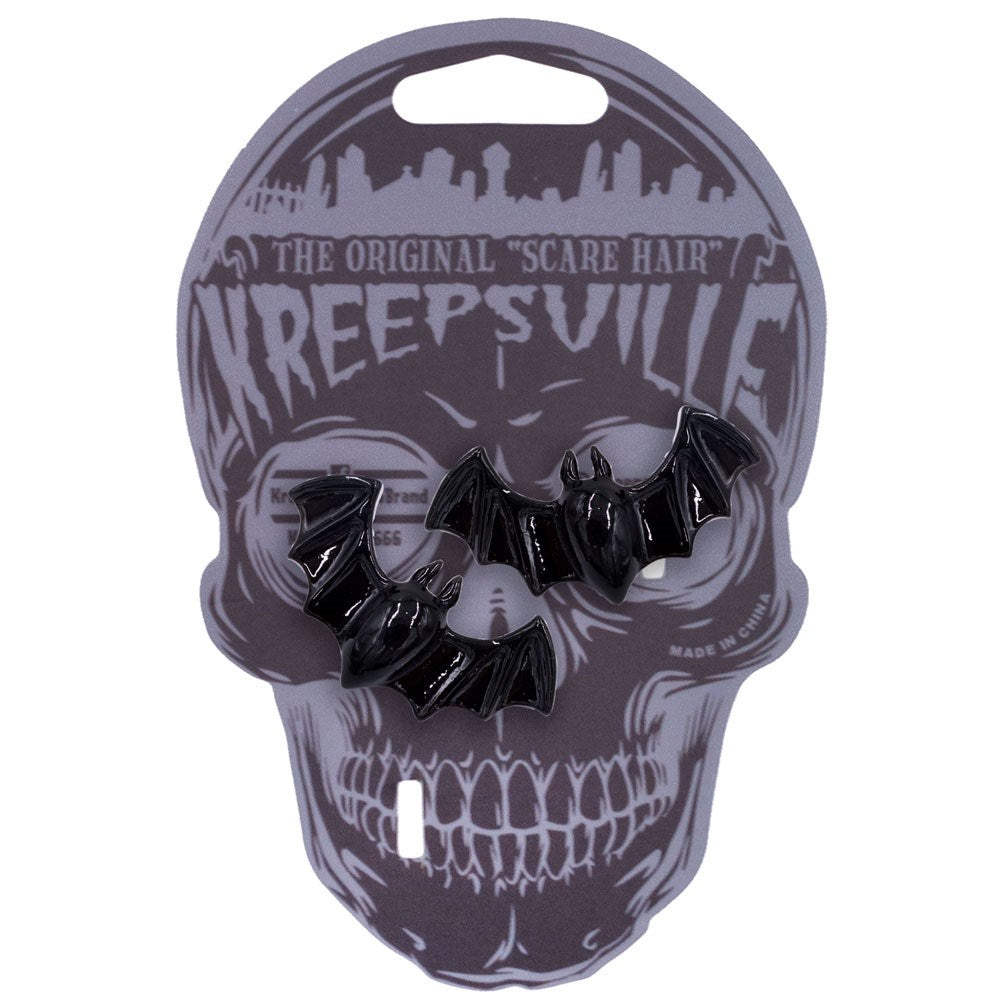 Lil Black Bats Hair Slides Pair - Kreepsville