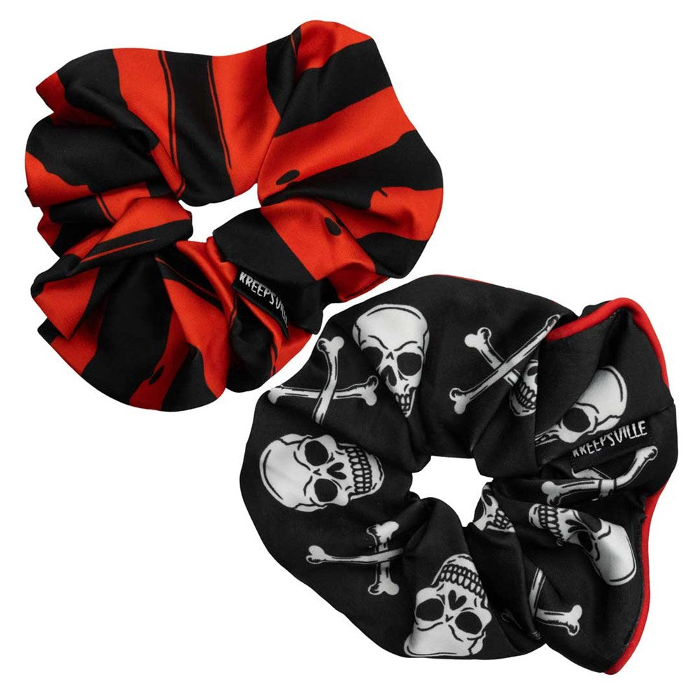 Skull and Crossbone Scrunchie Set