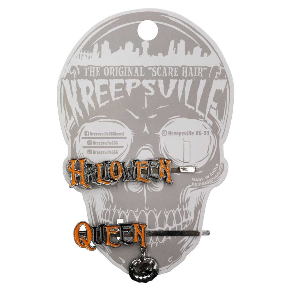 Halloween Queen Text Hair Slides - Kreepsville