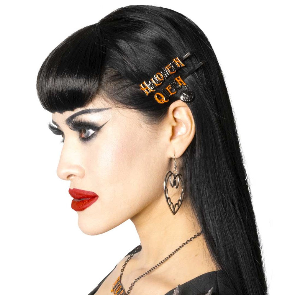 Halloween Queen Text Hair Slides - Kreepsville