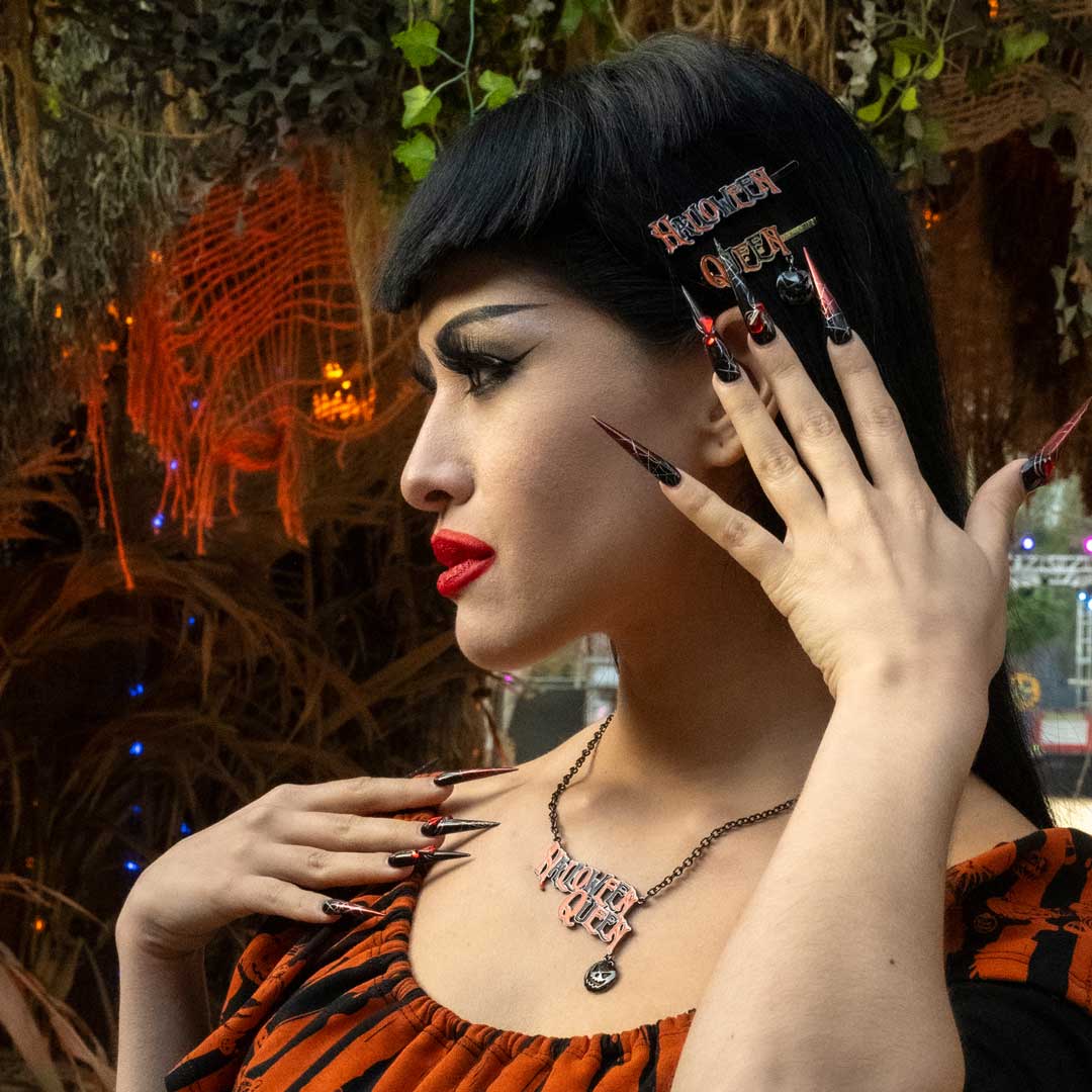 Halloween Queen Text Hair Slides - Kreepsville