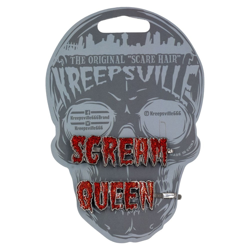 Scream Queen Text Hair Slides - Kreepsville