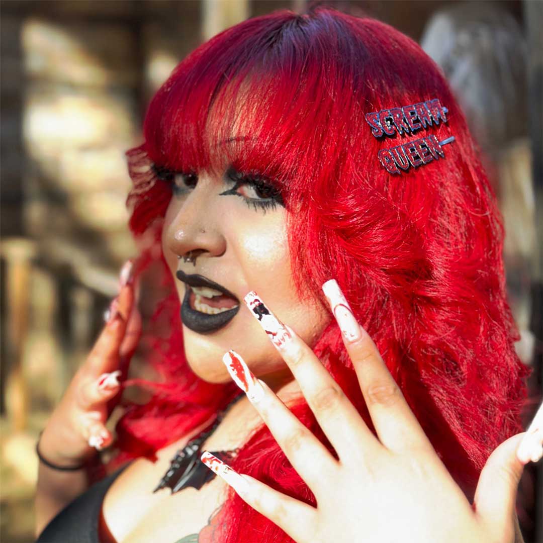 Scream Queen Text Hair Slides - Kreepsville