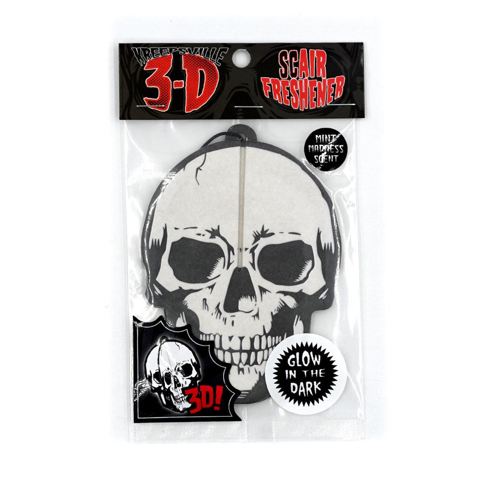 3D Skull Glow In The Dark Air Freshener - Kreepsville