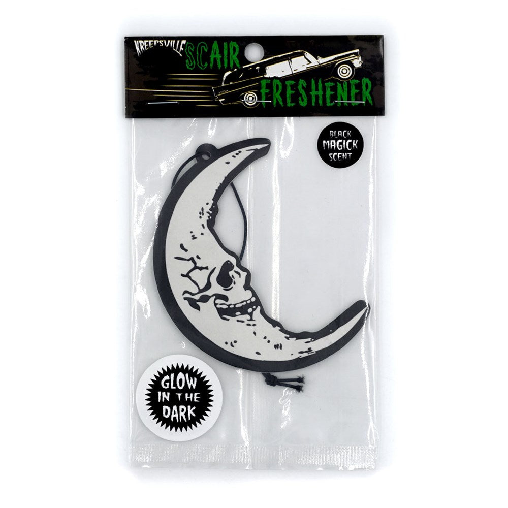 Skull Crescent Moon Glow In The Dark Air Freshener - Kreepsville