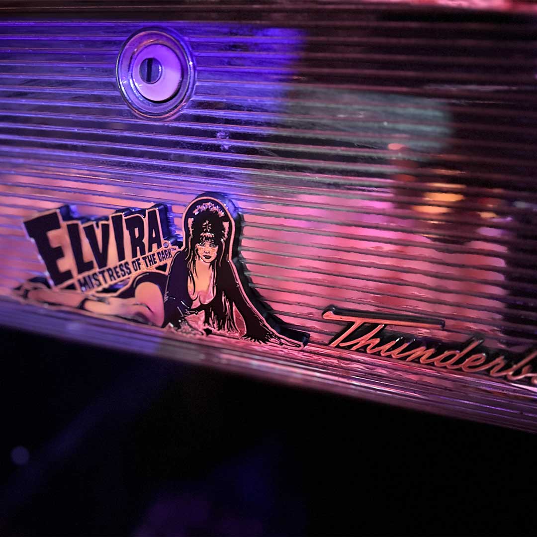 Elvira Laid Down Chrome Stick On Emblem
