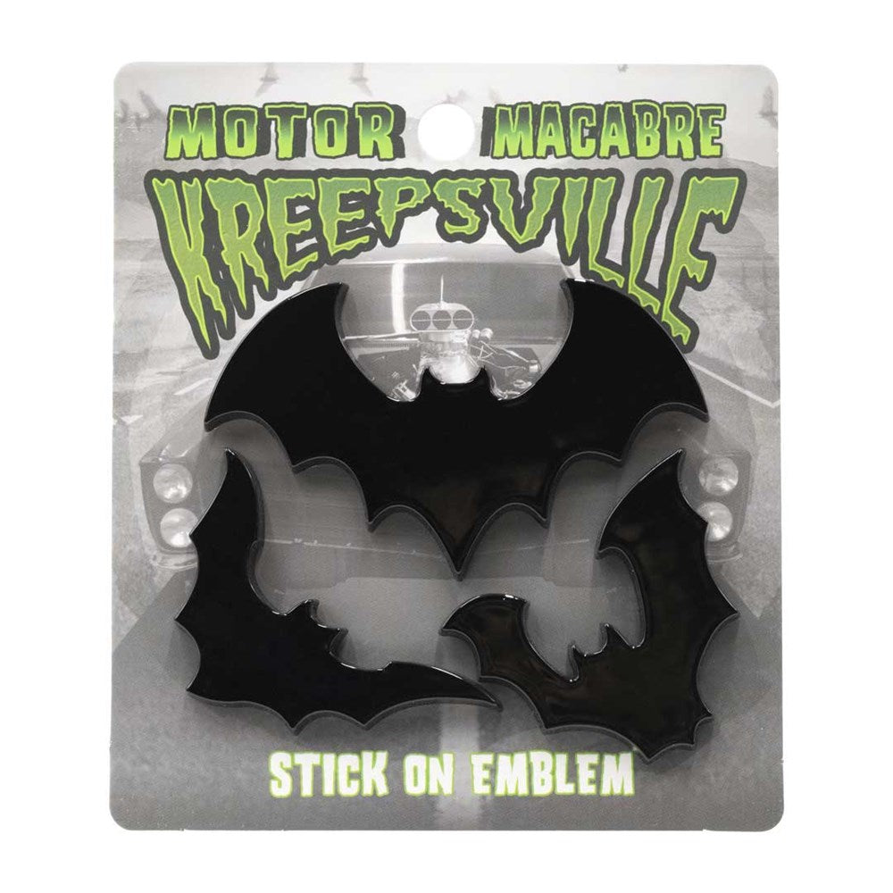 Flying Bat Set Black Stick On Emblem - Kreepsville