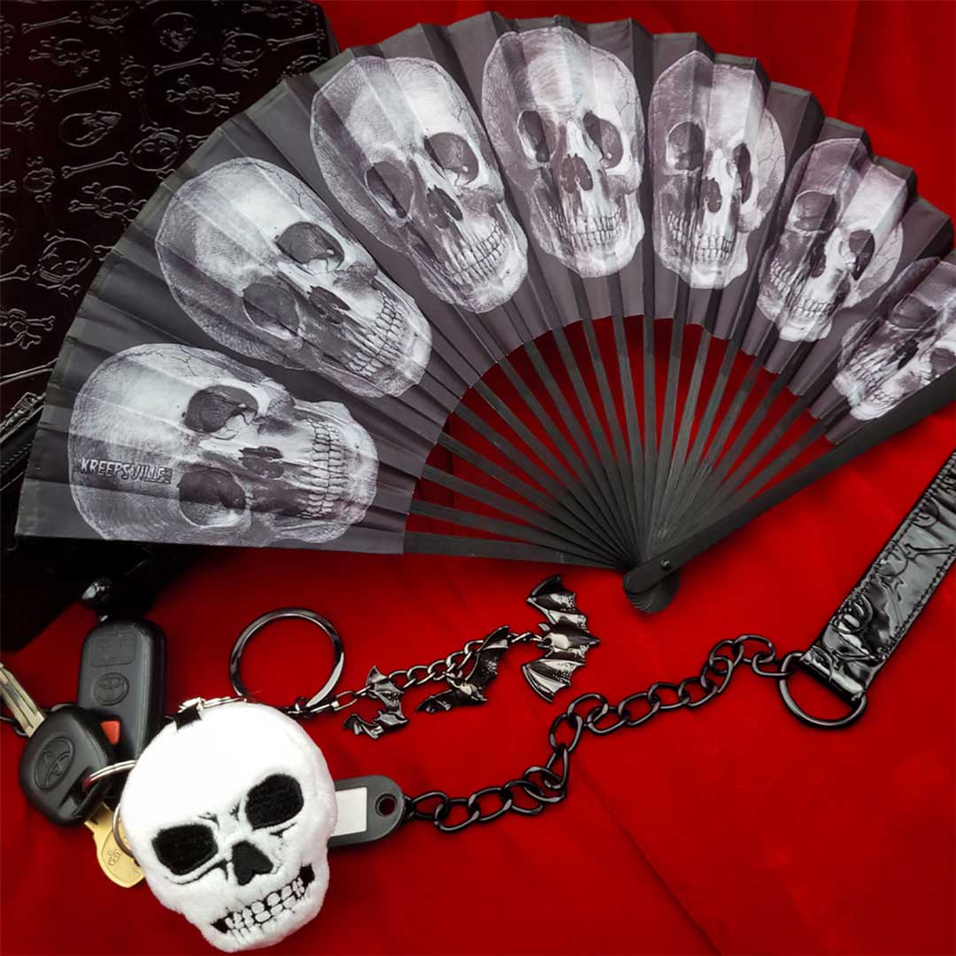 Anatomical Skull Fabric Fan - Kreepsville