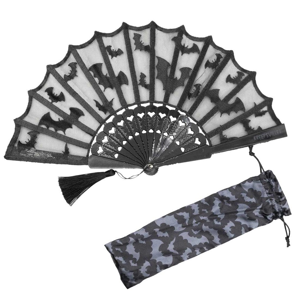 Bat Lace Hand Fan - Kreepsville