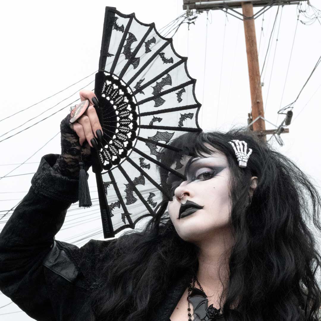 Bat Lace Hand Fan