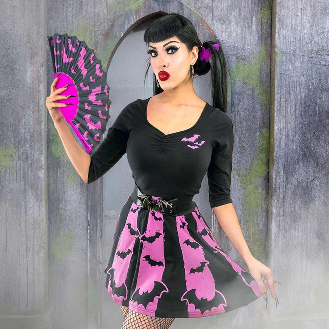 Bat Scallop Fan Pink - Kreepsville