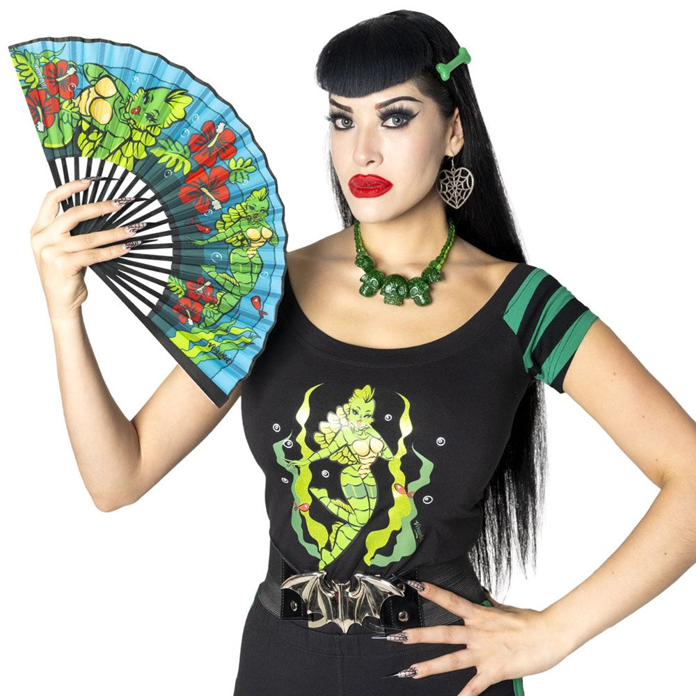 Creature Tiki Fabric Fan