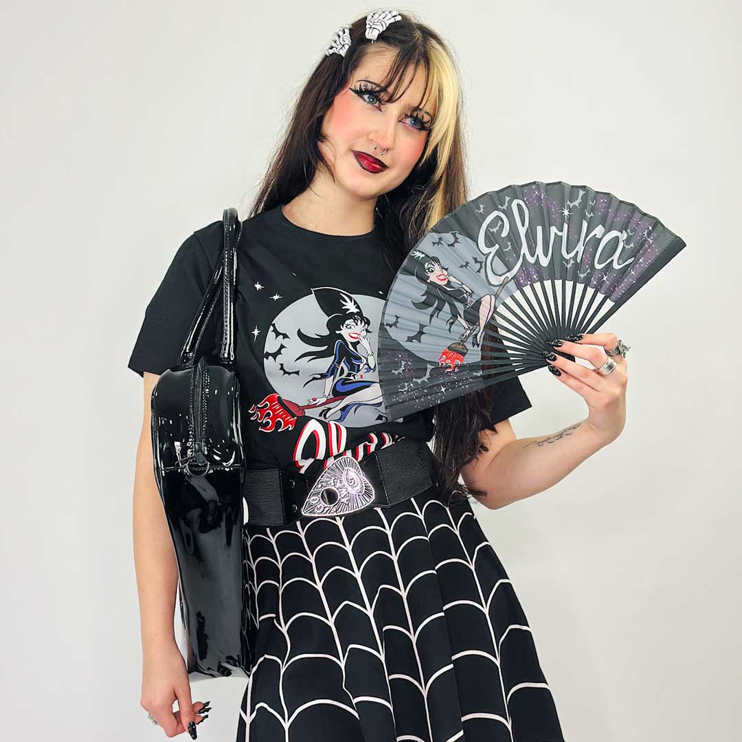 Elvira Bewitched Fabric Fan