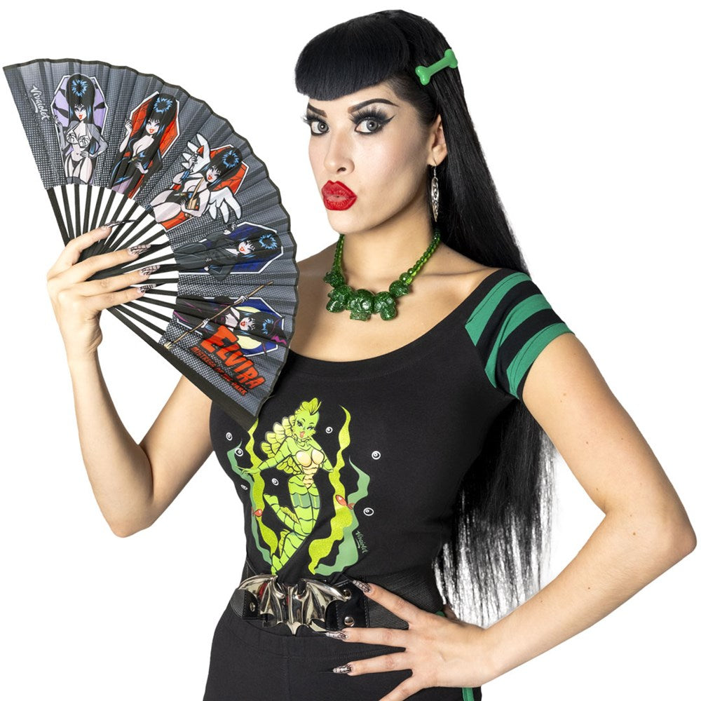 Elvira Comic Coffin Fabric Fan - Kreepsville