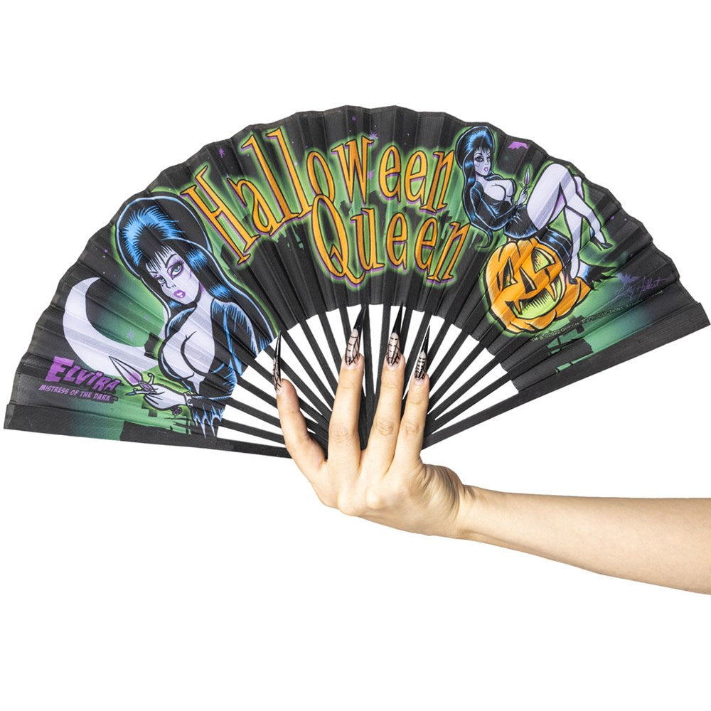 Elvira Halloween Queen Fabric Fan - Kreepsville