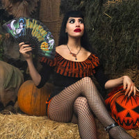 Thumbnail for Elvira Halloween Queen Fabric Fan - Kreepsville