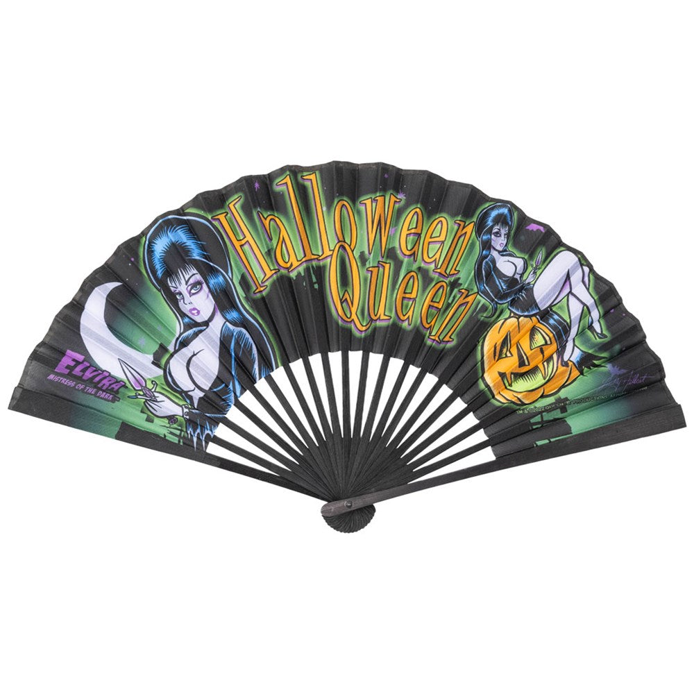 Elvira Halloween Queen Fabric Fan - Kreepsville