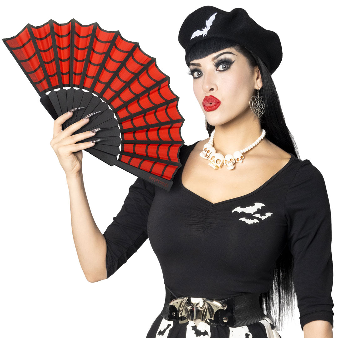 Spiderweb Scallop Fan Red - Kreepsville