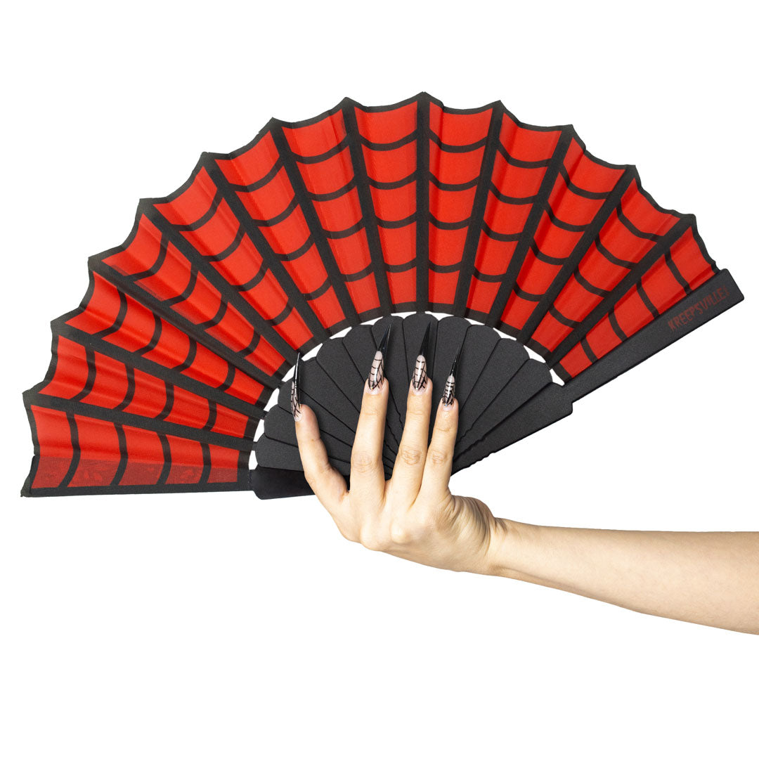 Spiderweb Scallop Fan Red - Kreepsville