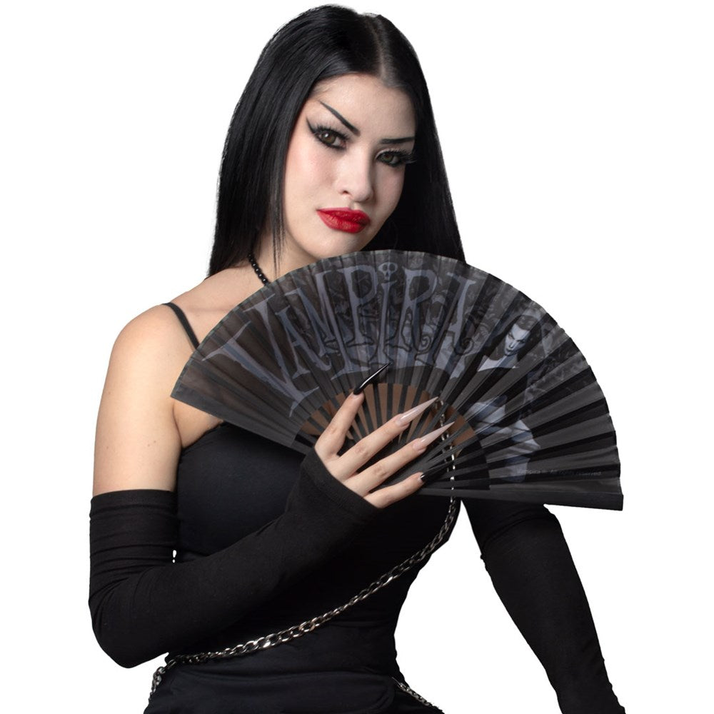 Vampira Coffin Fabric Fan - Kreepsville