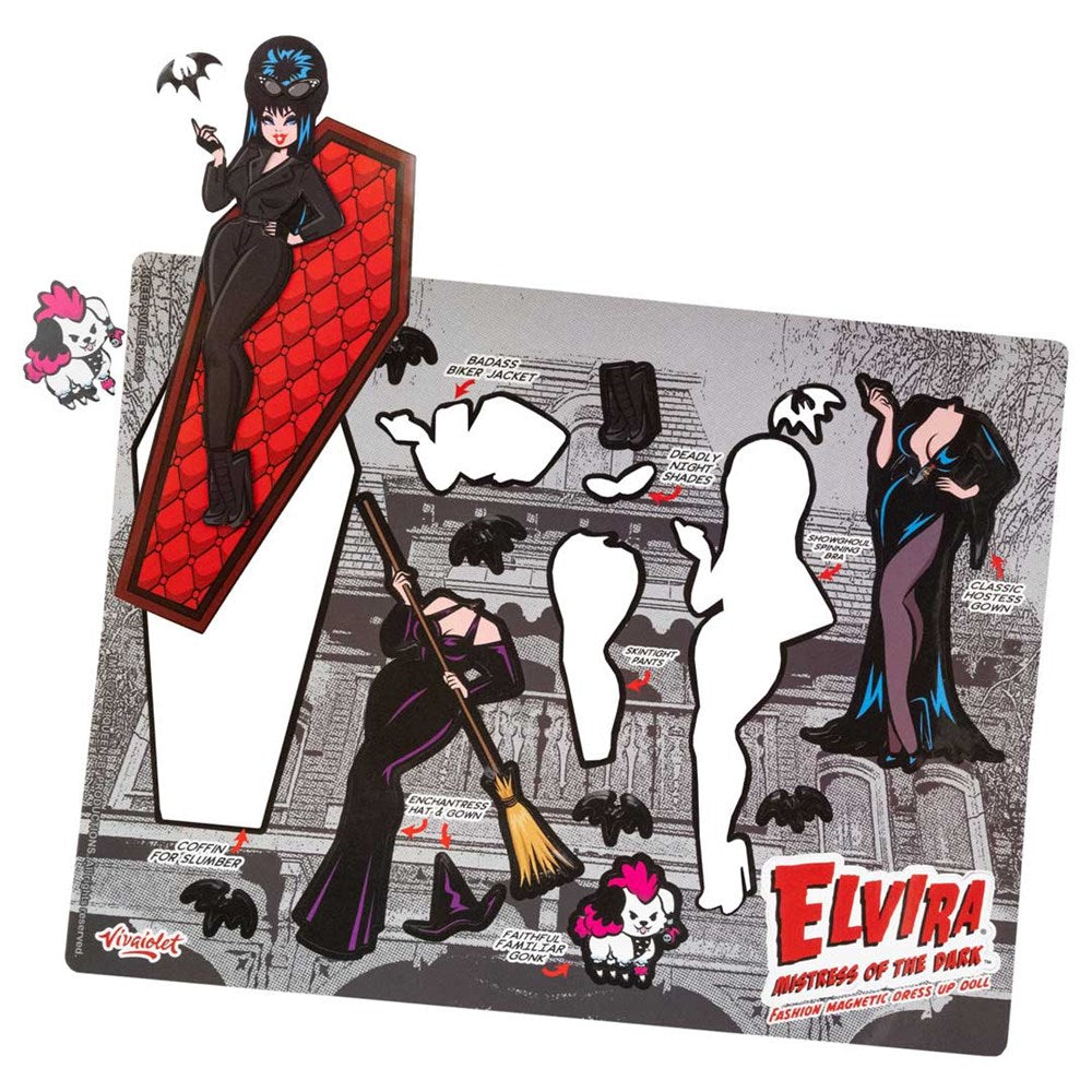 Elvira Mistress of The Dark Coffin Dress up Magnet Set - Kreepsville