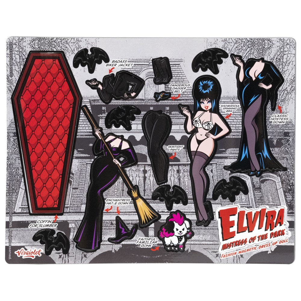 Elvira Mistress of The Dark Coffin Dress up Magnet Set – Kreepsville