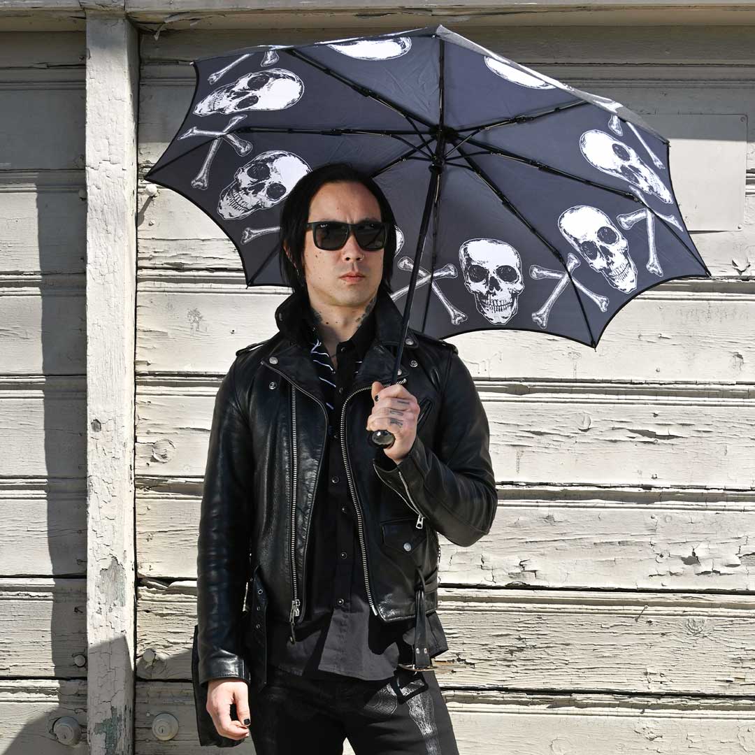 Skull Handle Anatomical Skull And Bones Umbrella - Kreepsville