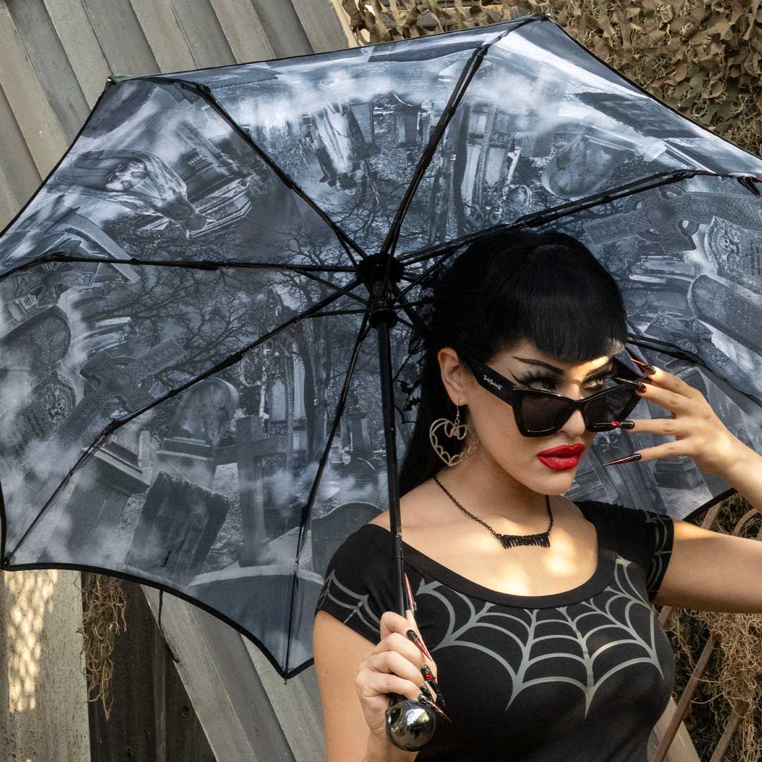 Skull Handle Cemetery Umbrella - Kreepsville