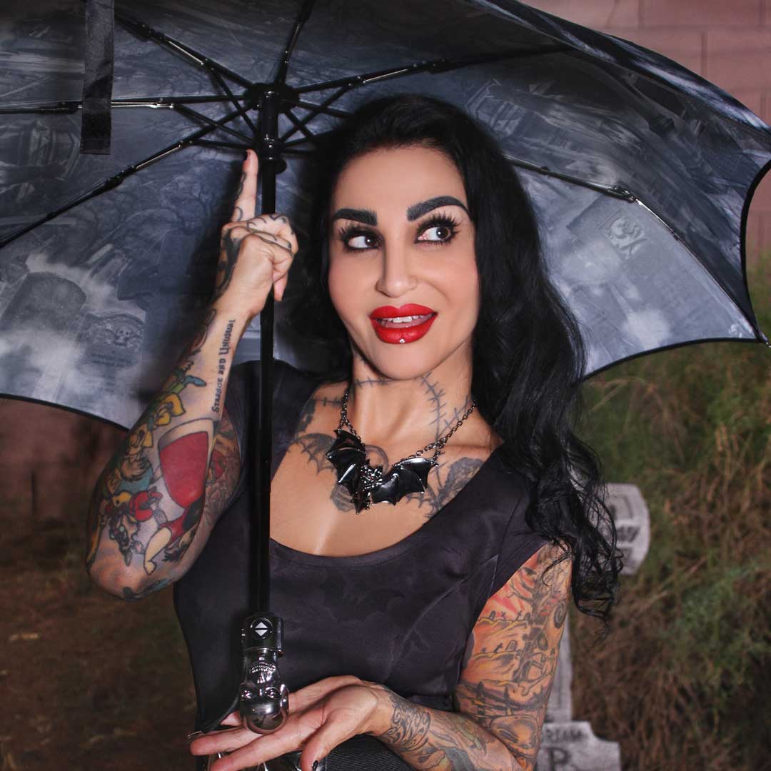Skull Handle Cemetery Umbrella