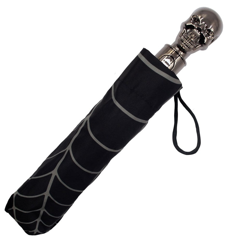 Skull Handle Spiderweb Umbrella - Kreepsville