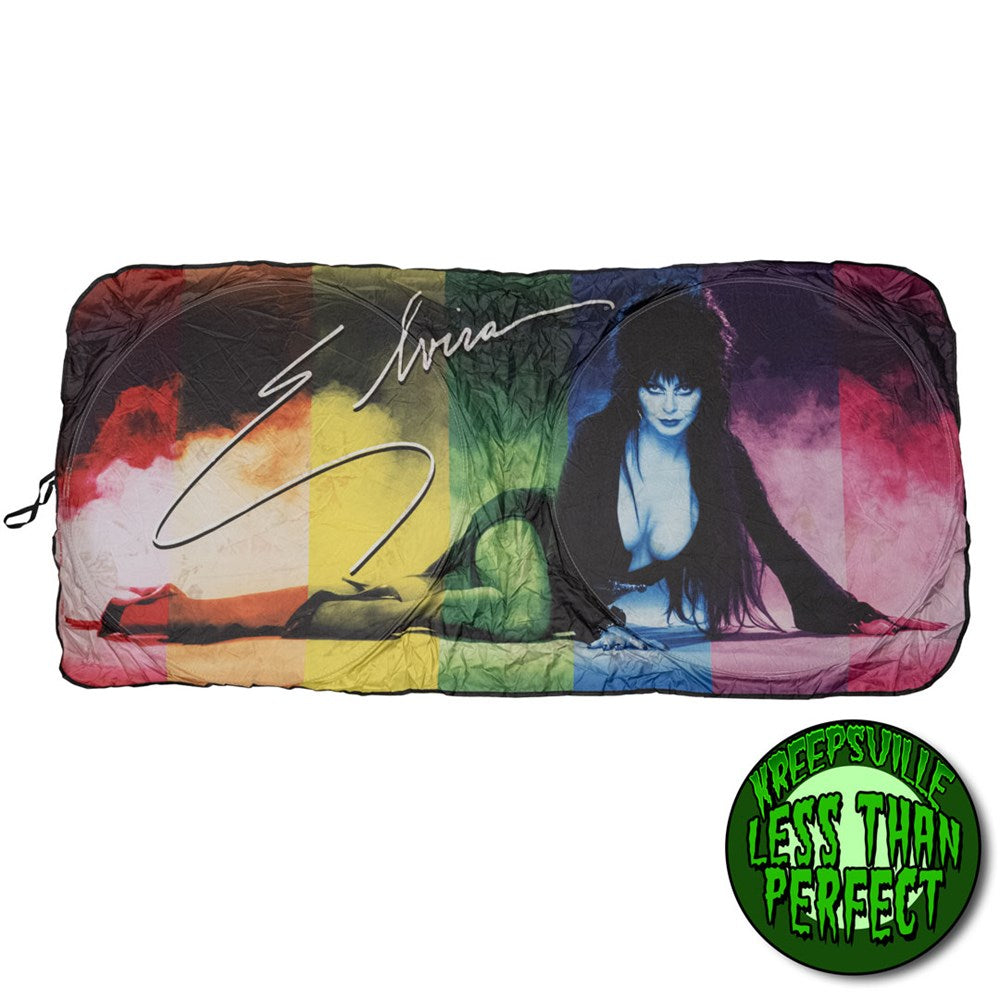 Less Than Perfect Elvira Car Sun Visor Rainbow Mist