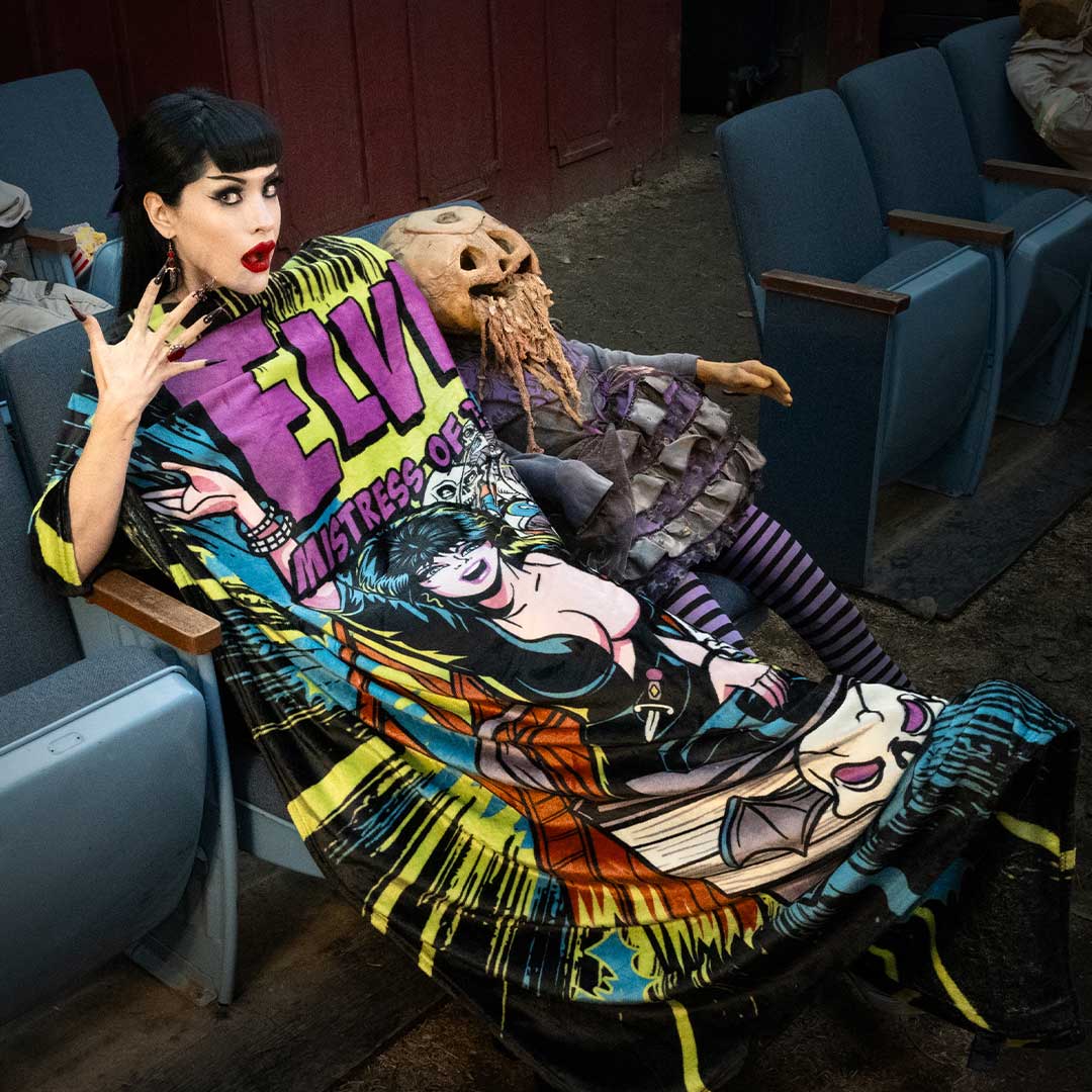 Elvira Ghostcoaster Throw Blanket
