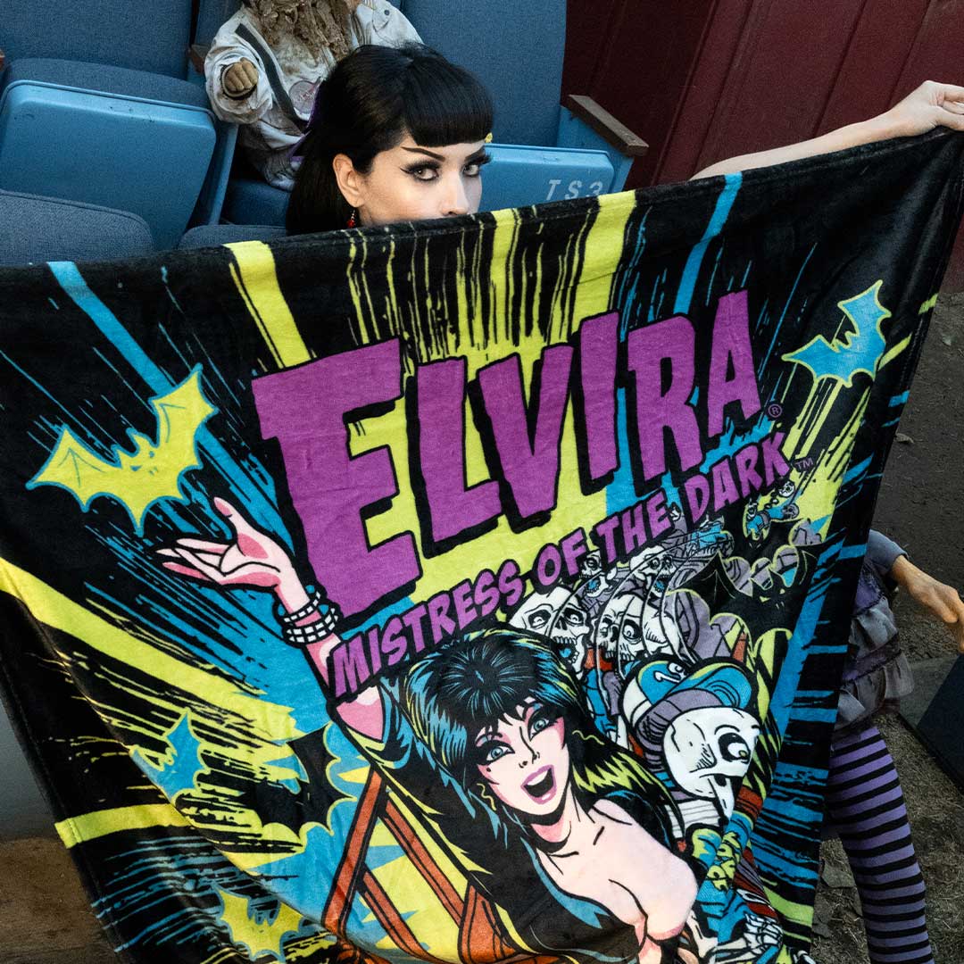 Elvira Ghostcoaster Throw Blanket