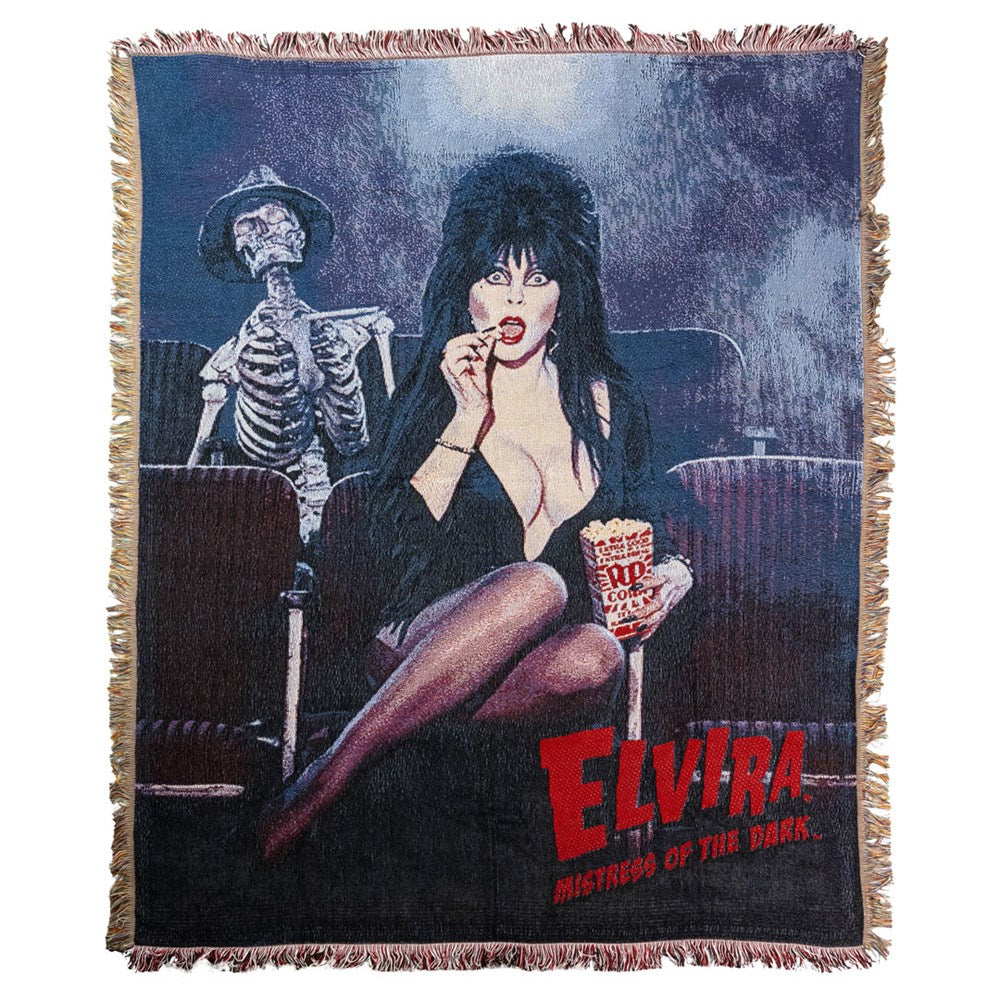 Elvira Popcorn Tapestry Throw Blanket - Kreepsville