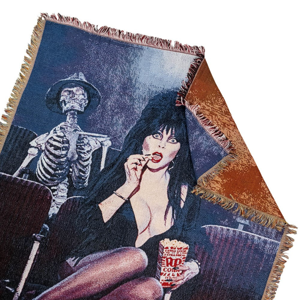 Elvira Popcorn Tapestry Throw Blanket - Kreepsville