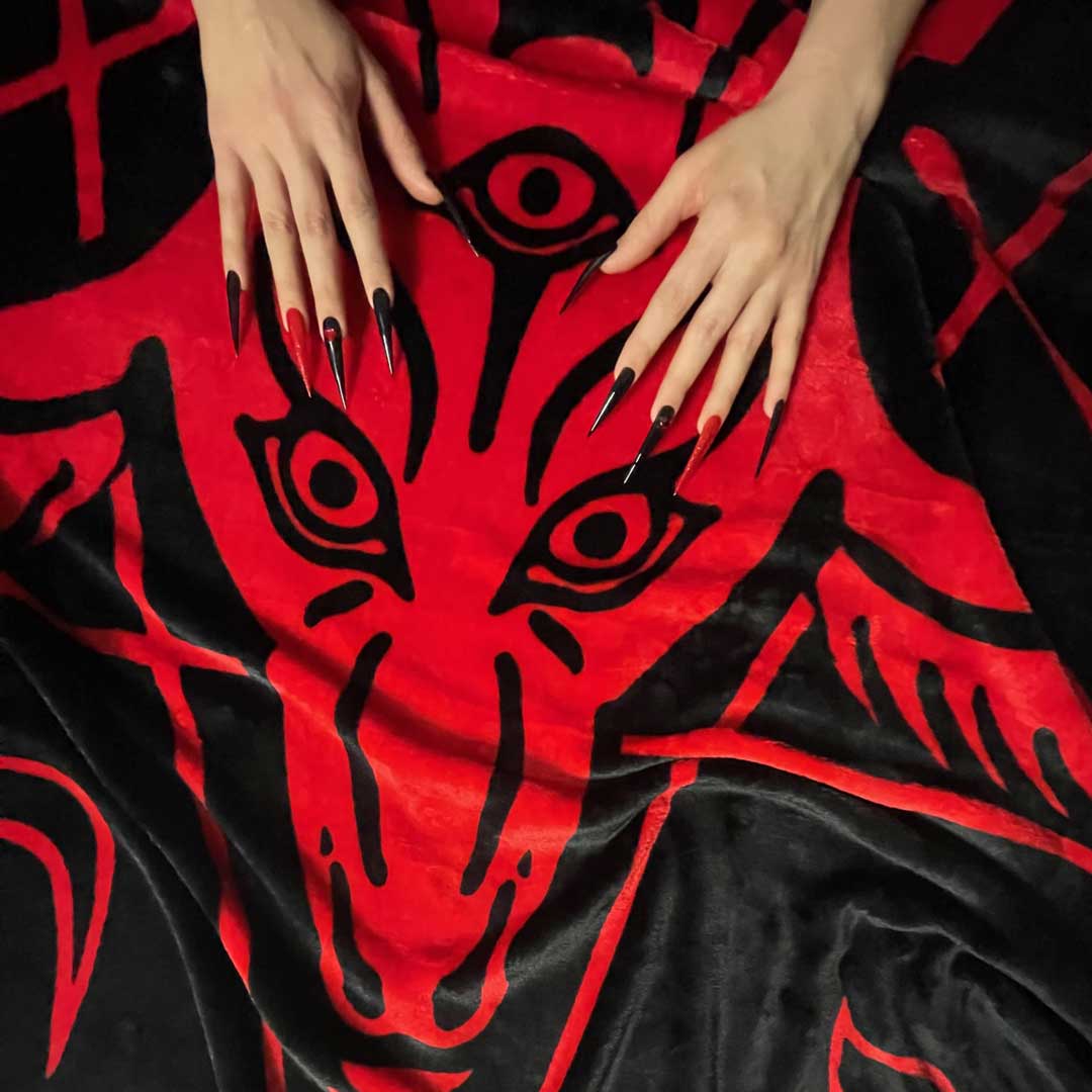 Satanic Circle Baphomet Throw Blanket