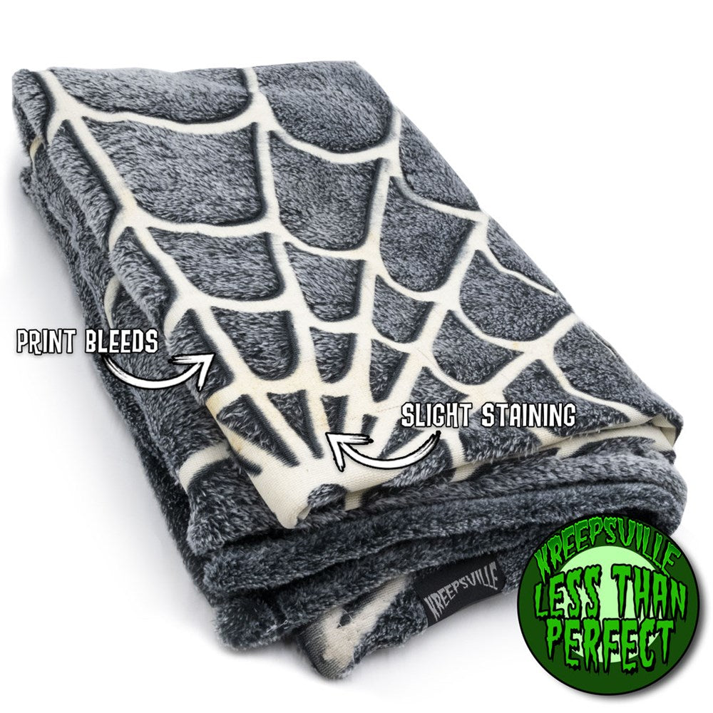 Less Than Perfect Spiderweb Glow In The Dark Throw Blanket - Kreepsville