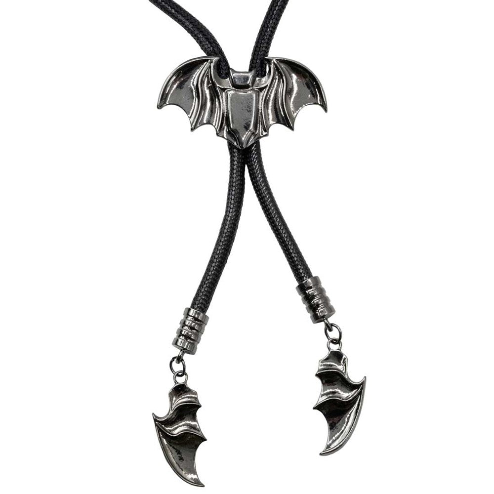 Bat Black Bolo Western Tie - Kreepsville