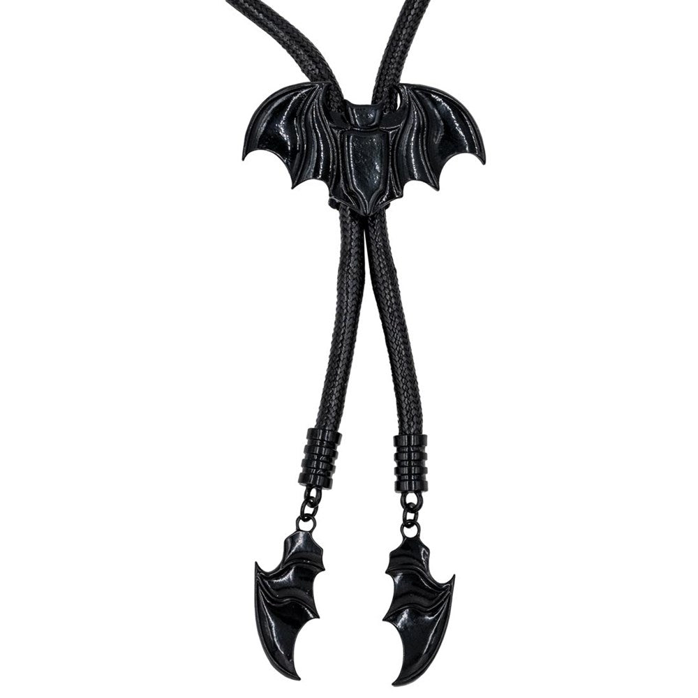 Bat Black Bolo Western Tie - Kreepsville