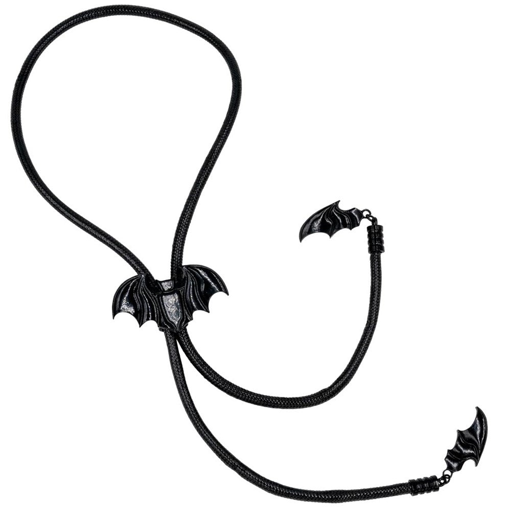 Bat Black Bolo Western Tie - Kreepsville