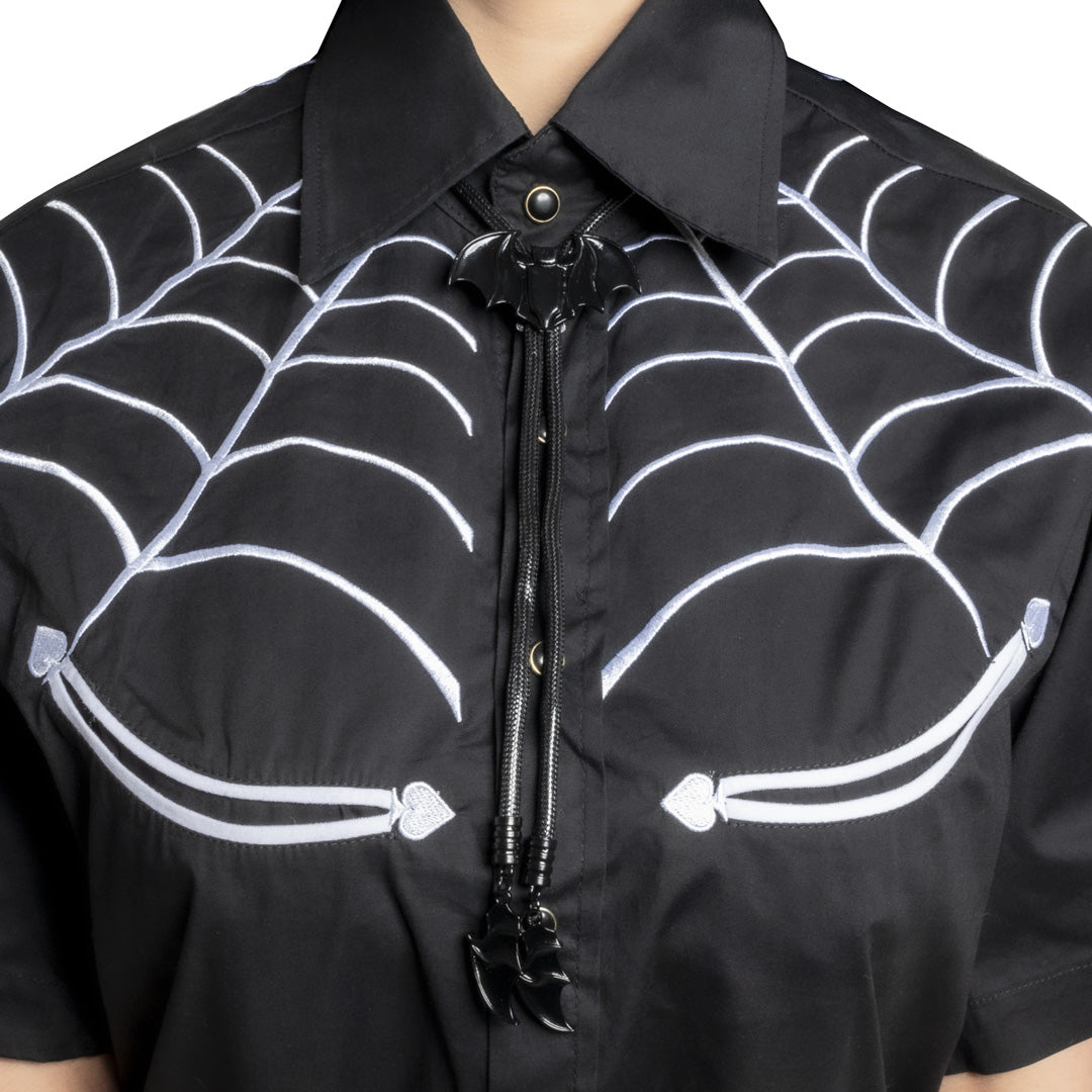 Bat Black Bolo Western Tie - Kreepsville