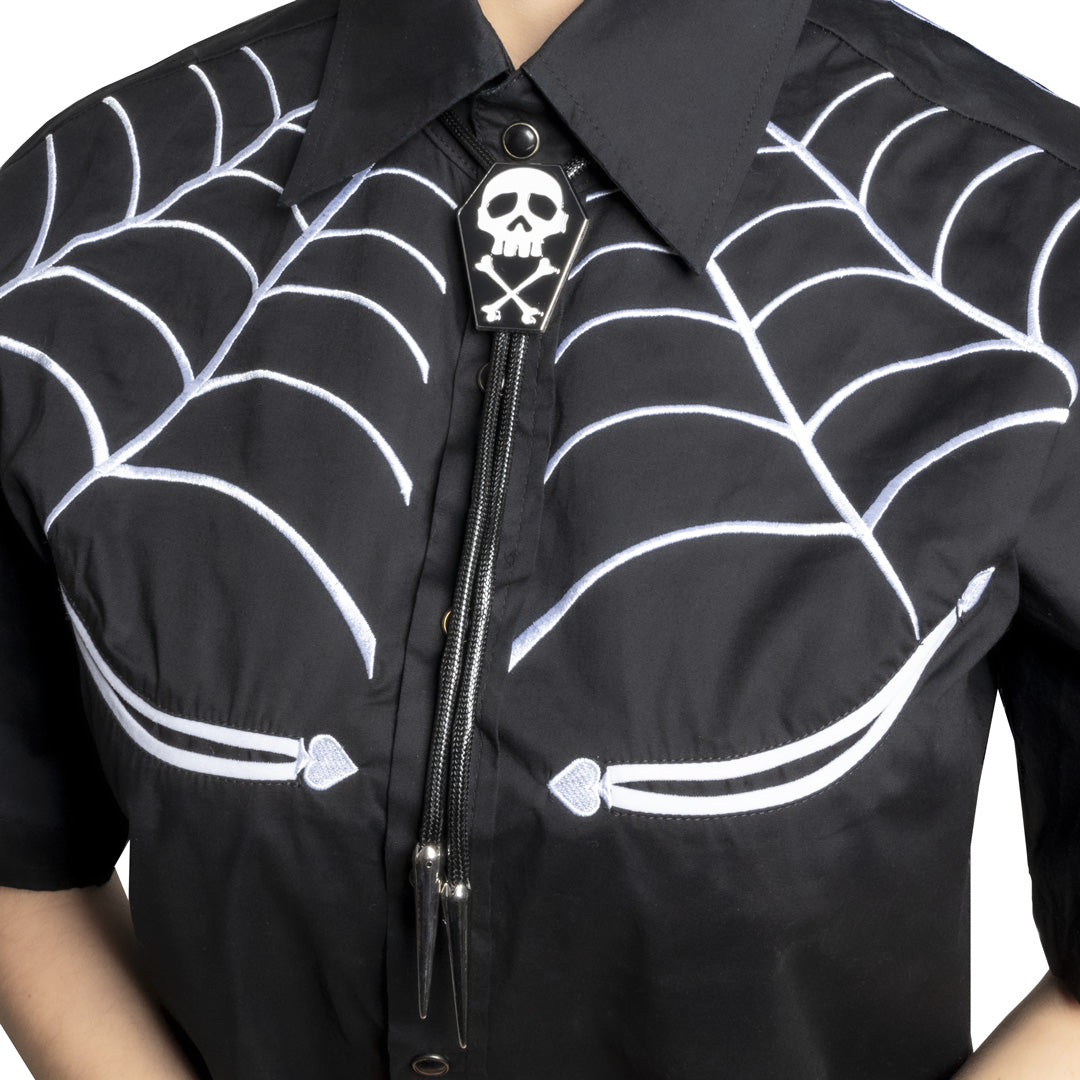 Coffin Skull Bones Bolo Western Tie - Kreepsville