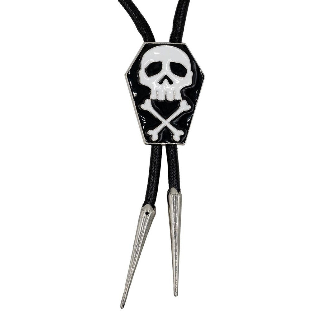 Coffin Skull Bones Bolo Western Tie - Kreepsville