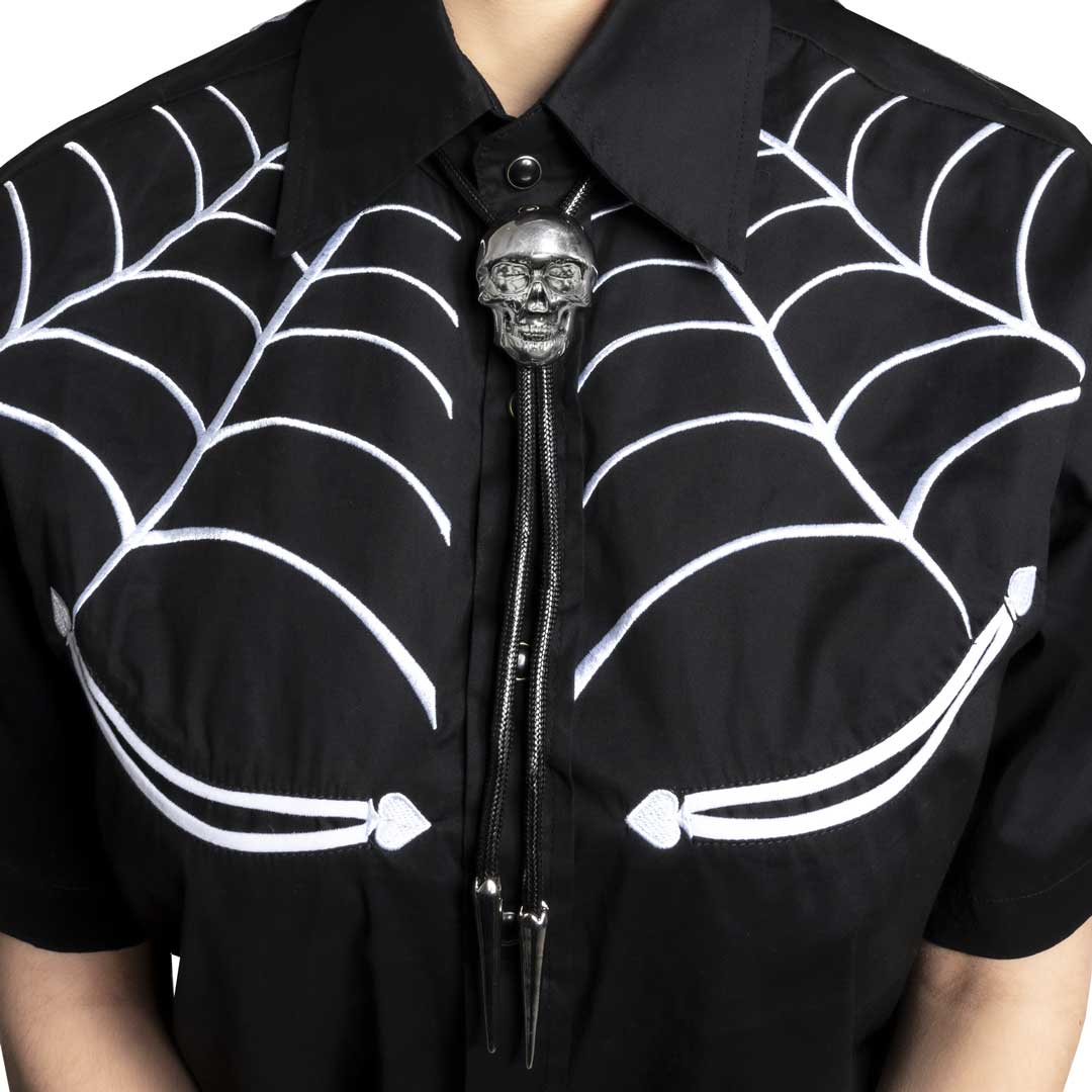 Skull Chrome Bolo Western Tie - Kreepsville