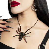 Thumbnail for Dia Spider Skull Necklace Black - Kreepsville