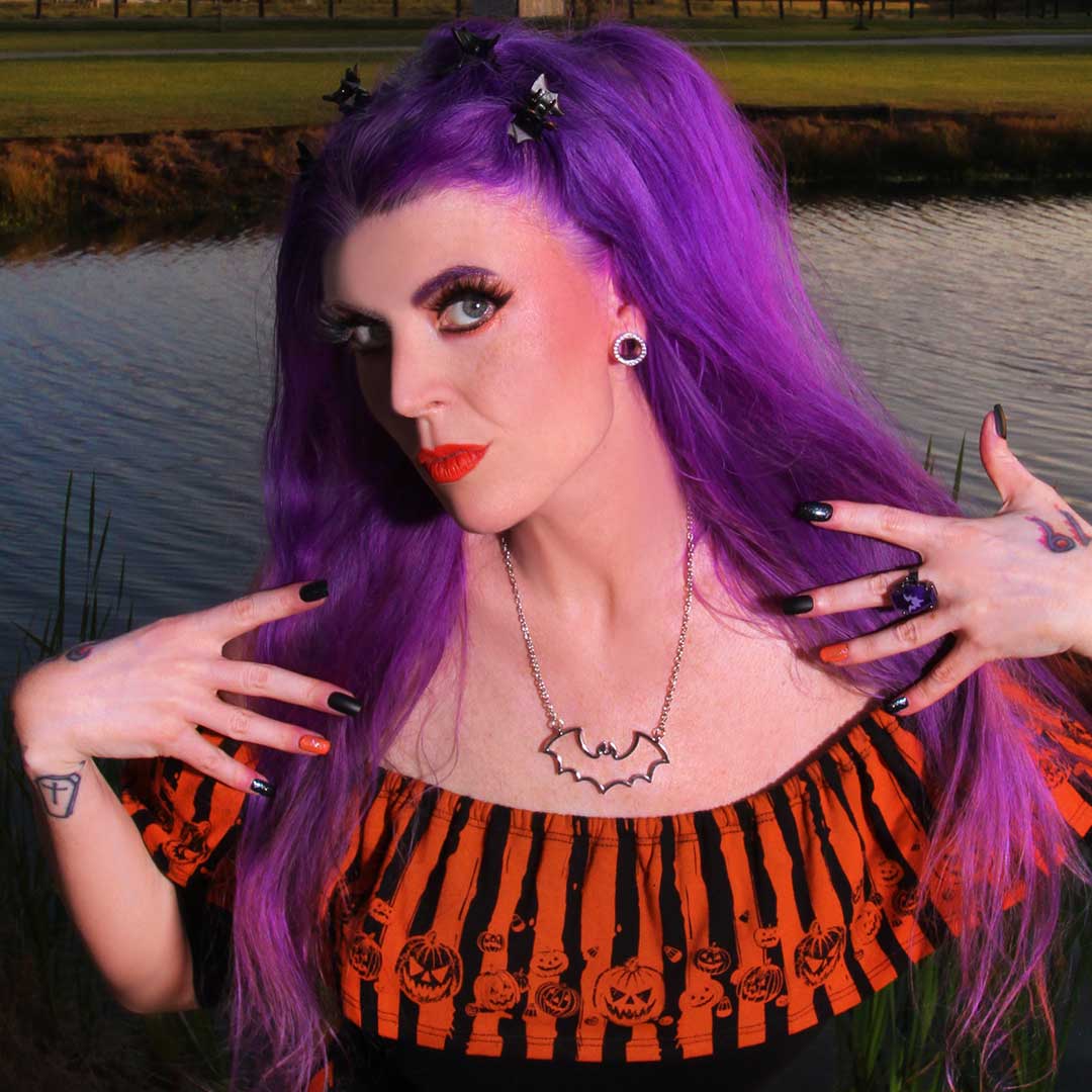 Bat Outline Necklace - Kreepsville