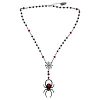 Thumbnail for Black Widow Spider Rosary Charm Necklace - Kreepsville